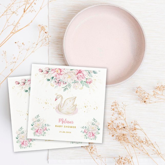 Prinsessa Svan Bebis Shower Pappersservett (Skapare uppladdad)