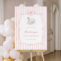 Prinsessa Svanflicka Baby Shower Välkomstskylt