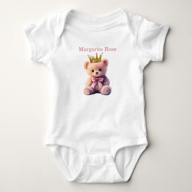 Prinsessa Teddybjörn med eget namn T Shirt (Framsida)