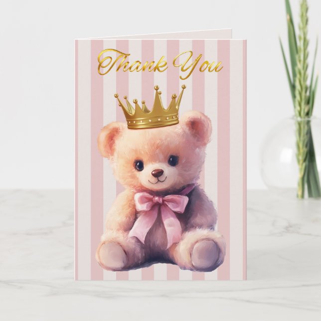 Prinsessa Teddybjörn Tack Kort (Framsida)