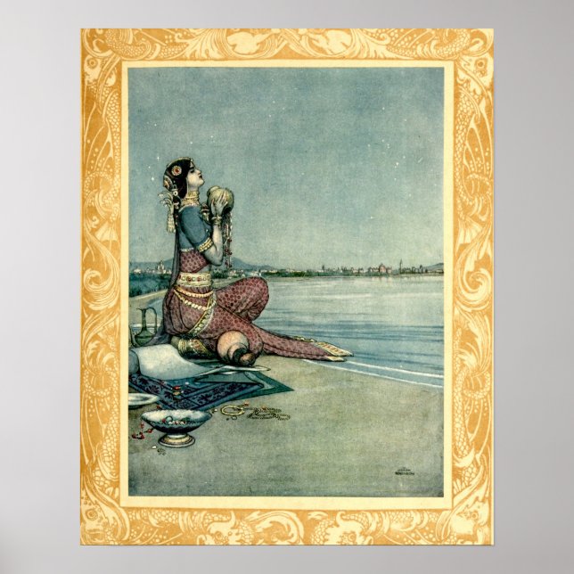 Prinsessa vid havet av Heath Robinson Poster (Framsidan)