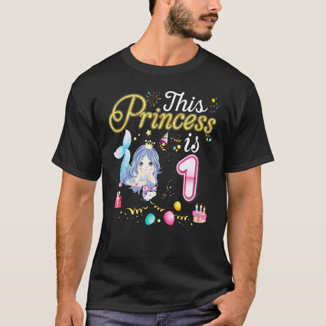 Prinsessan är 1 år gammal 1:a födelsedagen Sjöjung T Shirt (Framsida)