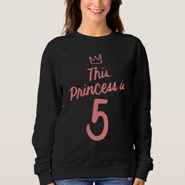 Prinsessan är 5 år gammal 5 Grattis på födelsedage T Shirt (Framsida)