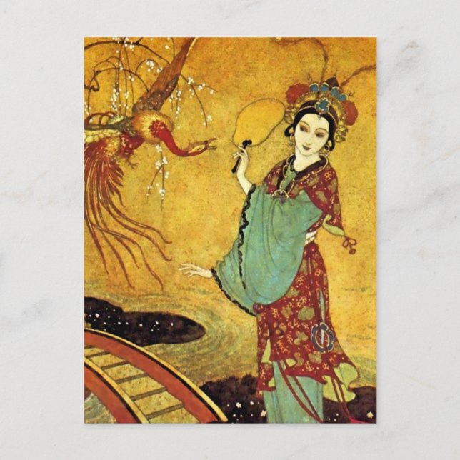“Prinsessan Badoura” av Edmund Dulac Vykort (Framsida)