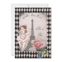 Prinsessan Ballerina Eiffel Torn Baby Shower