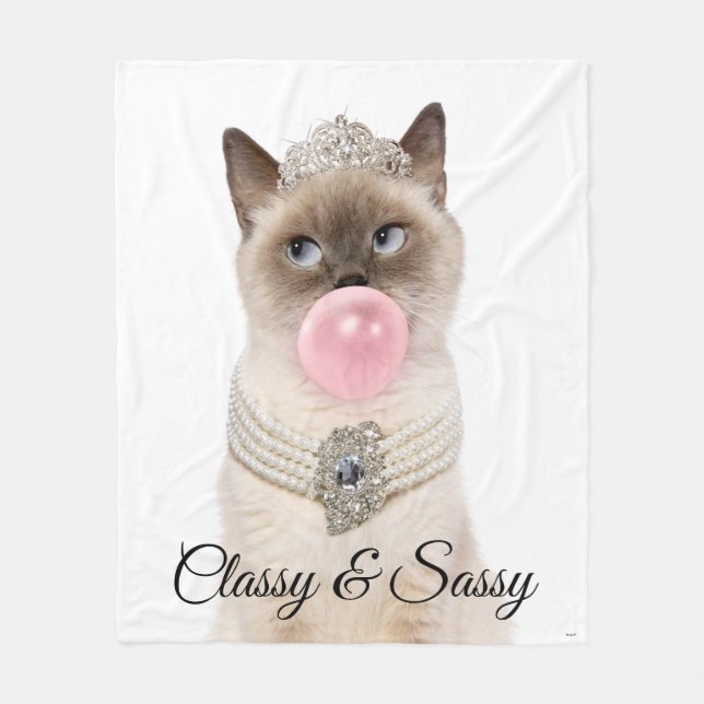 Prinsessan Cat Bubble Gum Fleecefilt (Framsidan)