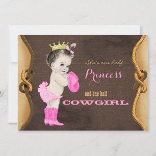 Prinsessan Cowgirl Baby Shower Inbjudningar
