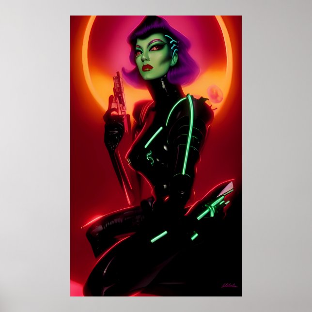Prinsessan Cybrella på Cyberpunk-balen Poster (Framsidan)