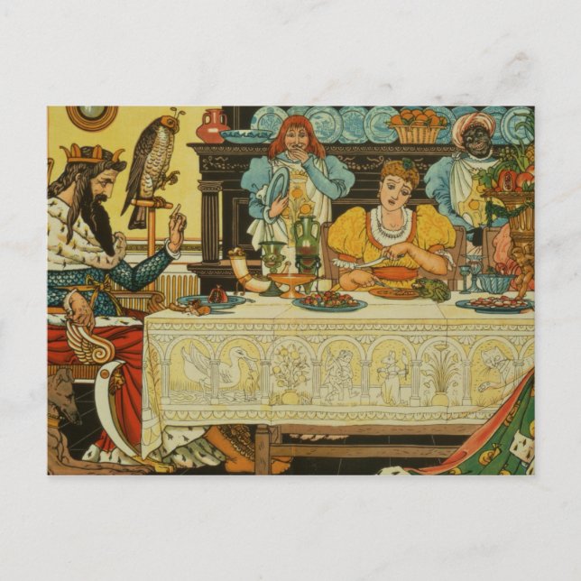 Prinsessan delar sin middag med Frog från Vykort (Framsida)