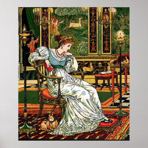 Prinsessan Désirée, Vintage illustration av W. Cra Poster
