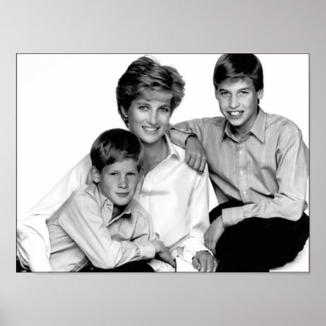 Prinsessan Diana och söner Poster (Framsidan)