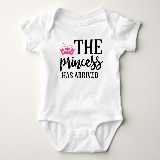Prinsessan har anlänt – Söt babyflicka bodysuit T Shirt (Framsida)