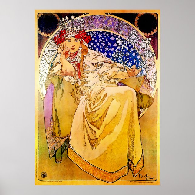 Prinsessan Hyacinth Affisch av Alphonse Mucha (Framsidan)