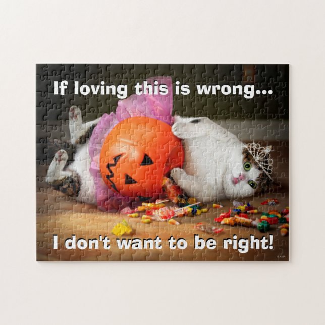 Prinsessan Kat med godisbucket Pussel (Horisontell)