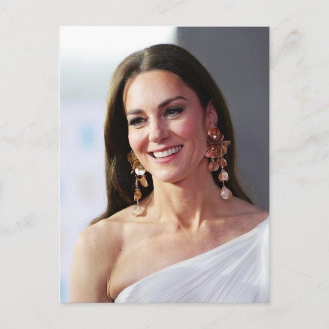 Prinsessan Kate vit stiliserad Vykort (Framsida)