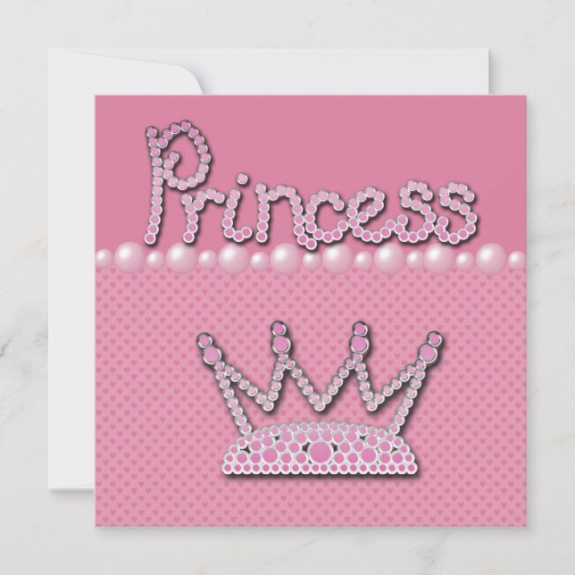 Prinsessan Krona Shoes & Jude Nappar Baby Shower Inbjudningar (Framsida)