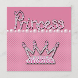 Prinsessan Krona Shoes & Jude Nappar Baby Shower Inbjudningar