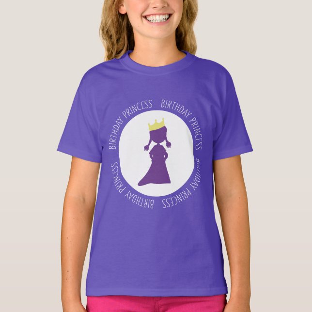 Prinsessan Lila Silhouette Girls T-shirt (Framsida)