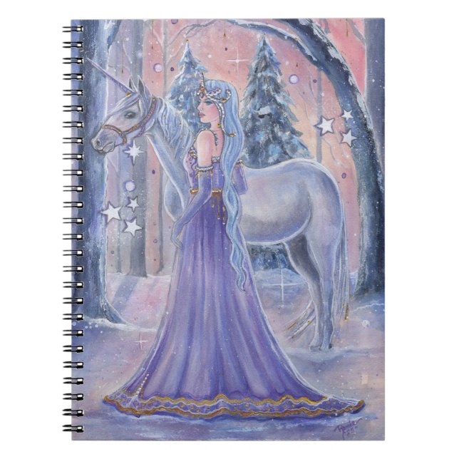Prinsessan Lumi med enhörningskonst av Renee Lavoi Anteckningsbok (Framsidan)