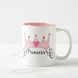 Prinsessan med Krona - Anpassade Två-Tonad Mugg