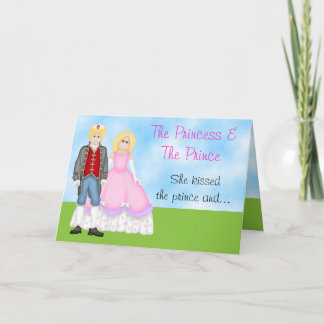 Prinsessan, prinsen och Unicorn-födelsedagskortet Kort