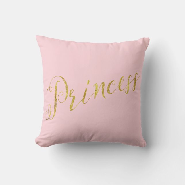 Prinsessan Quote Faux Gold Foil Glitter Background Kudde (Framsida)