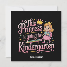 Prinsessan ska till Kindergarten Cute Gift Inbjudningar
