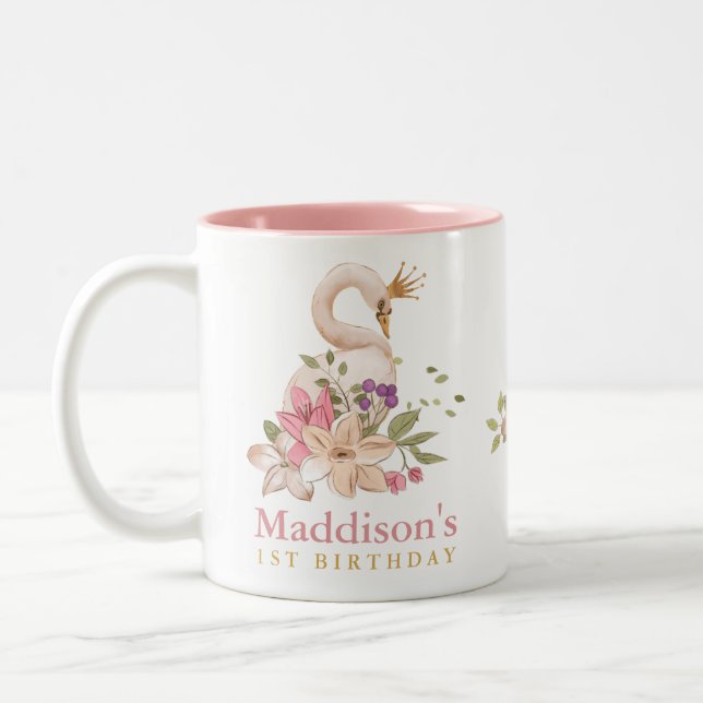 Prinsessan Svan födelsedag med två ton kaffe Två-Tonad Mugg (Vänster)