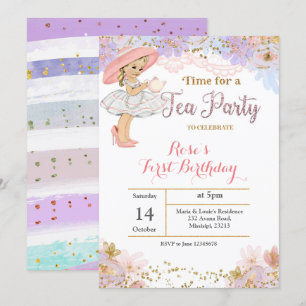 Prinsessan Tea Party födelsedagsinbjudan Inbjudningar