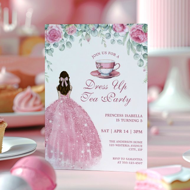 Prinsessan Tekalas Klänning Rosa Falskt Gnistra Up Inbjudningar (Skapare uppladdad)