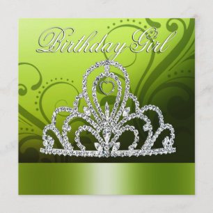 Prinsessan Tiara Birthday Girl (kalk) Inbjudningar