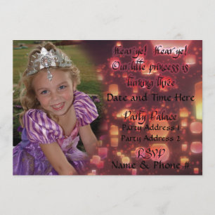 Prinsessan Turning 3 Inbjudningar till födelsedage