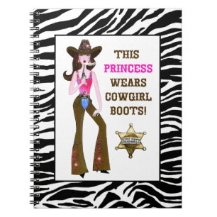 Prinsessan Wears Cowgirl Boots! Anteckningsbok Med Spiral