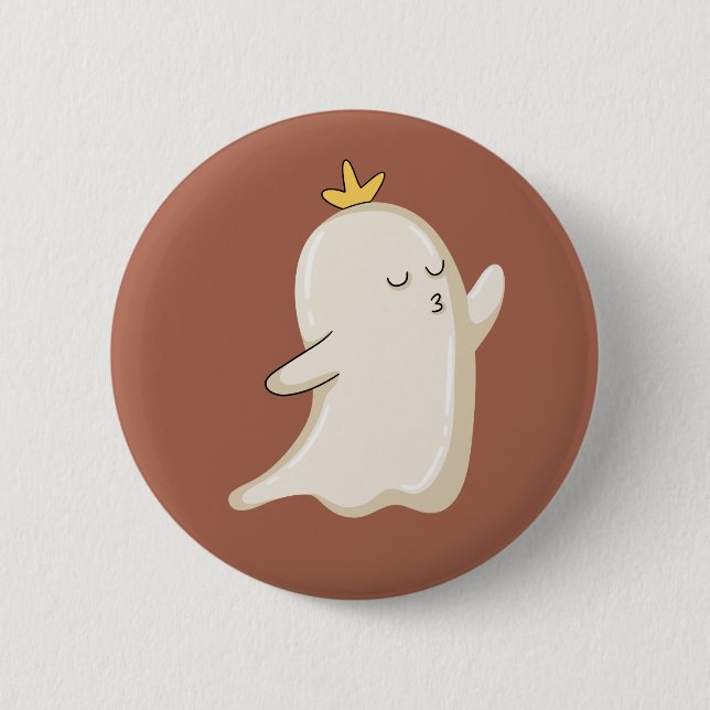 Prinsessande duvande spöke som ger en kyss knapp (Framsida)