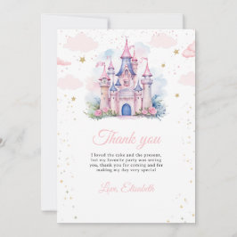 Prinsessans födelsedag inbjudan, lille prinsessan tack kort