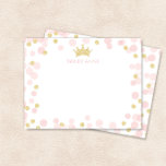 Prinsessans födelsedag Rosa och Gula prickar brevp Anteckningskort<br><div class="desc">Denna design har en prinsesskrona accentuerad av mjuk rosa och glitterig guldkonfetti. Klicka på knappen för anpassning för mer flexibilitet när du lägger till din egen text! Variationer av denna design, ytterligare färger samt kompletterande produkter finns tillgängliga i vår butik, zazzle.com/store/doodlelulu. Kontakta oss om du behöver denna design applicerad på...</div>