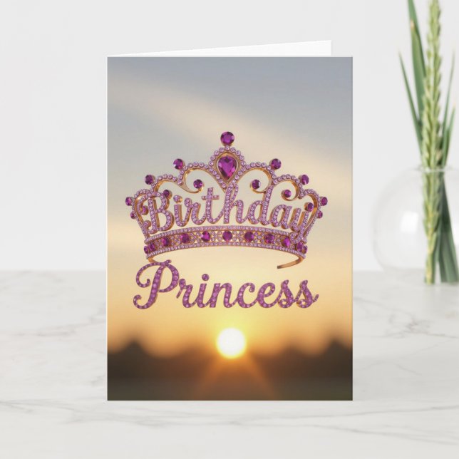 Prinsessans födelsedagskort, dotters födelsedag, L Helgkort (Framsida)