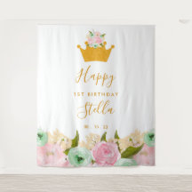 Prinsessans Första Födelsedagsfest Tältduk Bakgrun