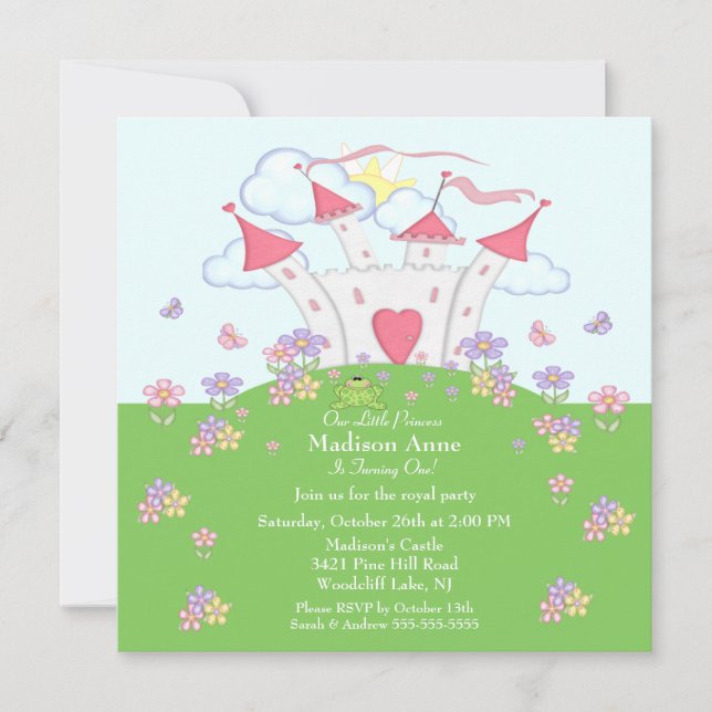 Prinsessans första inbjudan till födelsedagspartie (Framsida)