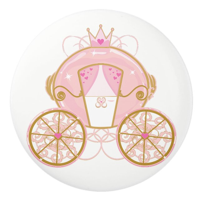 Prinsessans kungliga vagn Rosa & Guld Väggkonst Knopp (Framsidan)