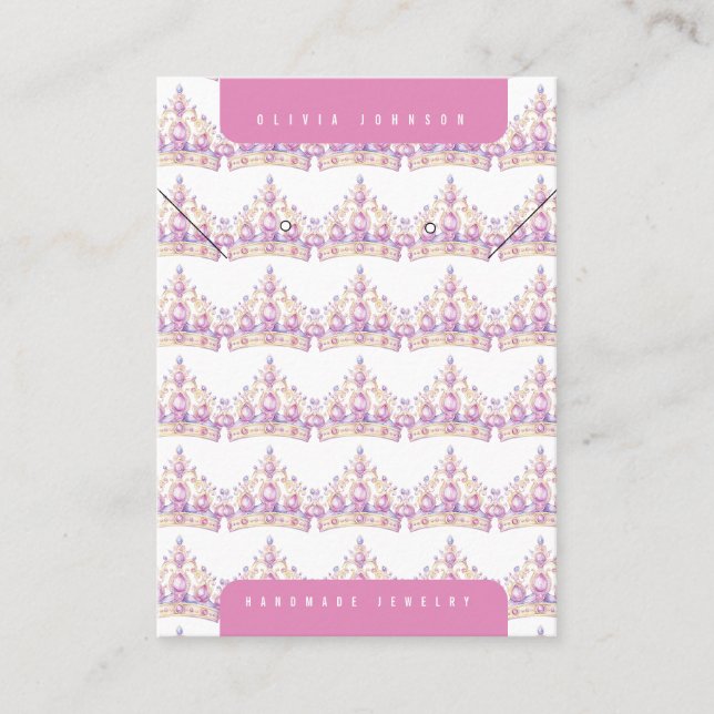 Prinsessans Tiara Handgjord DIY Smycken Visningsko Visitkort (Framsida)