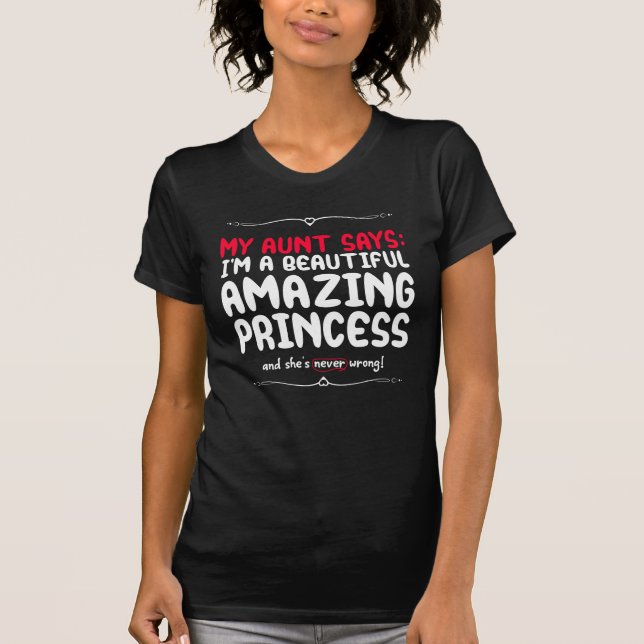 Prinsessans unika gåva från Auntie T Shirt (Framsida)