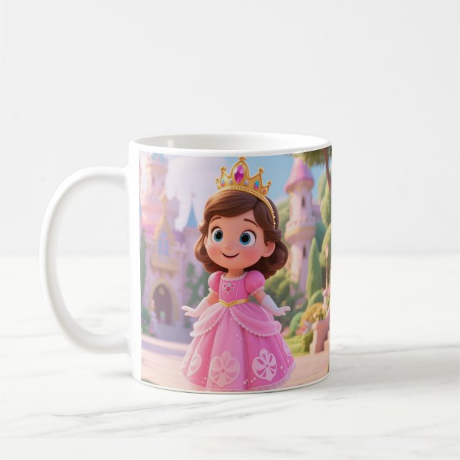 Prinsessdrömmar Mug – Söta Rosa Kungliga Vibration Kaffemugg (Vänster)