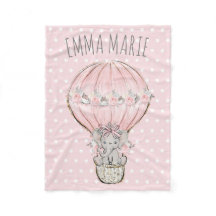 Prinsessefant rosa varmluftsballong babyflicka