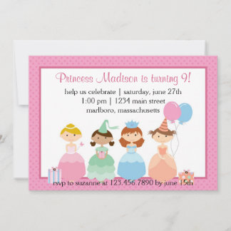 Prinsessfest Inbjudningar