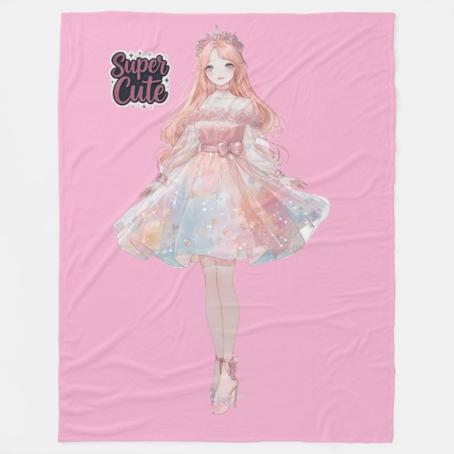Prinsessfilt av fleece | Mysig saga kast | E (Framsidan)
