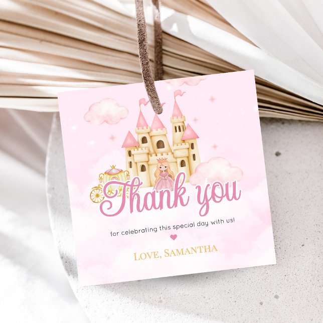 Prinsessfödelsedag Gåvor Etiketter (Four Ever Princess Birthday Party Favor Tags)