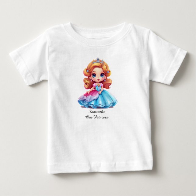 Prinsesskjorta med redigerbar text t shirt (Framsida)