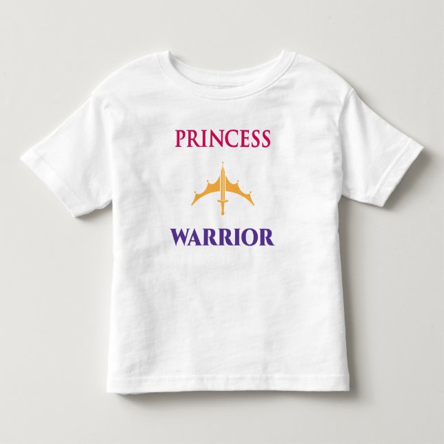 Prinsesskrigare Småflickor Ljust Linne T Shirt (Framsida)