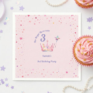 Prinsesskrona 3-års födelsedags Royal Threeness Pappersservett